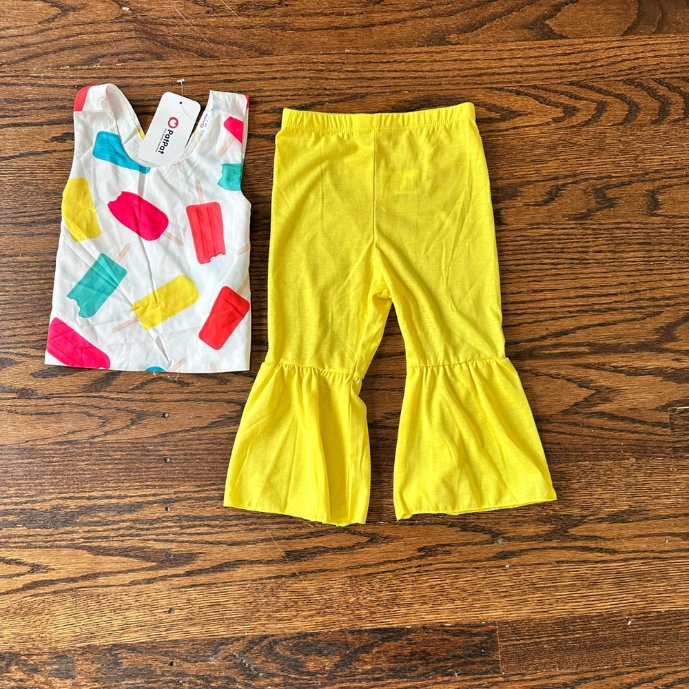 Patpat popsicle smock top w/ yellow bell bottoms